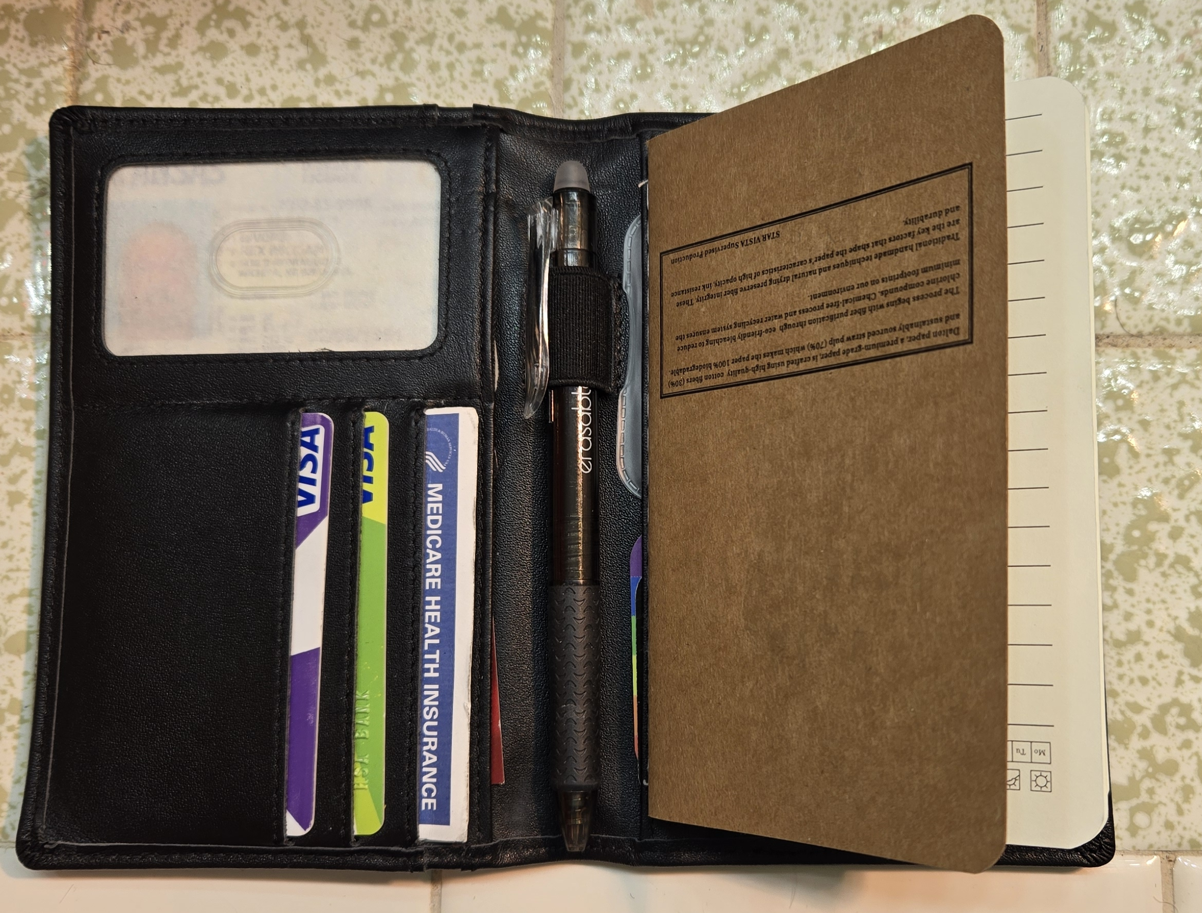 Wallet notebook inside